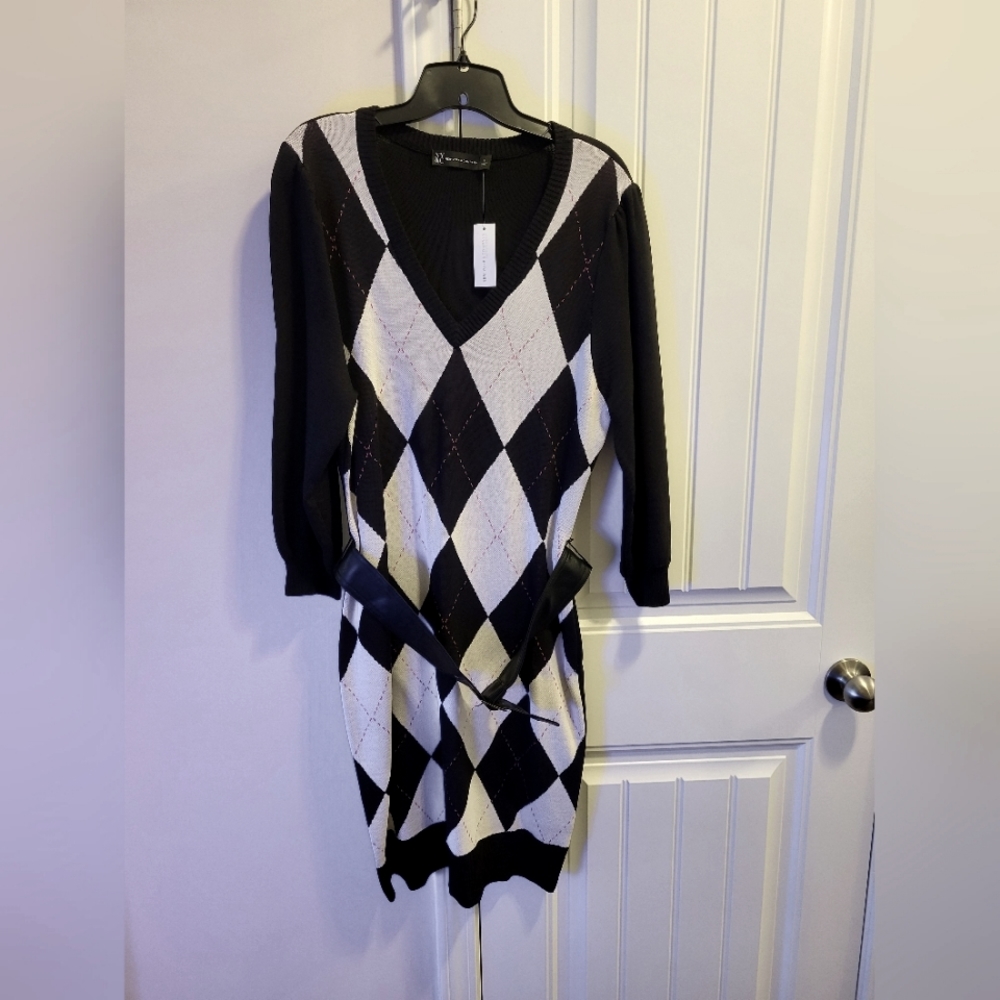 NY&Co argyle sweater dress